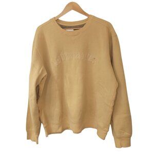 Eddie Bauer Embroidered Logo Fleece Sweatshirt Men’s XL Tan Pullover